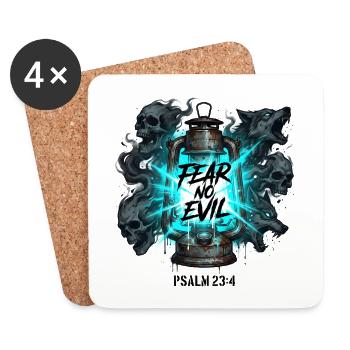 N’ayez crainte pas du mal - Psaume 23:4 - Streetwear chrétien - Dessous de verre (lot de 4) - blanc - Devant
