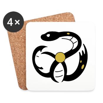 Infinite Snake Symbol Minimal Streetwear - Coasters (set of 4) - white - Front