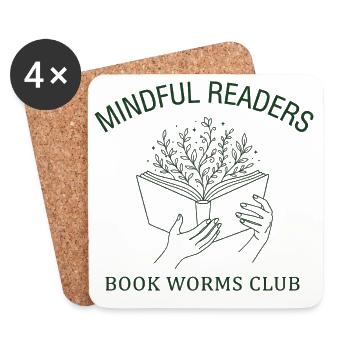 Book Club Book Lover Gift Vintage Style - Coasters (set of 4) - white - Front