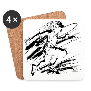 Graffiti Runners - Dessous de verre (lot de 4) - blanc - Devant