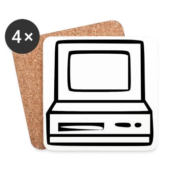 Retro Computer Vintage 80s 90s Gift - Coasters (set of 4) - white - Front