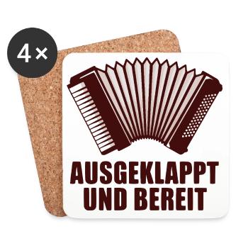 Akkordeon - Ausgeklappt und bereit - Untersetzer (4er-Set) - Weiß - Vorne