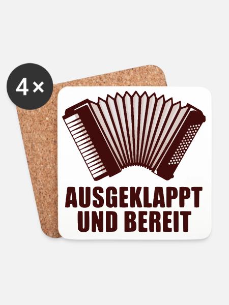 Akkordeon - Ausgeklappt und bereit - Untersetzer (4er-Set) - Weiß