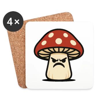 Angry Mushroom Meme Streetwear Design - Coasters (set of 4) - white - Front