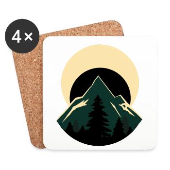 Nordic Moon Mountain Escape - Coasters (set of 4) - white - Front