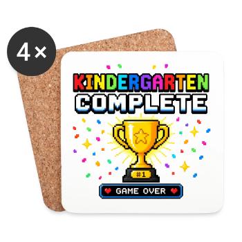 Kindergarten Complete Cup 8-Bit – Gaming Design - Coasters (set of 4) - white - Front