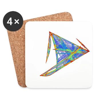 Light Sail of Chaos – Strange Attractor - Coasters (set of 4) - white - Front