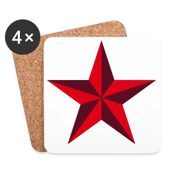 Étoile rouge (Révolution / URSS / 2C) - Dessous de verre (lot de 4) - blanc - Devant