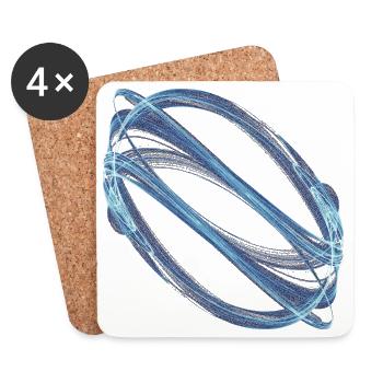 Orbite de glace – Attracteur étrange - Dessous de verre (lot de 4) - blanc - Devant