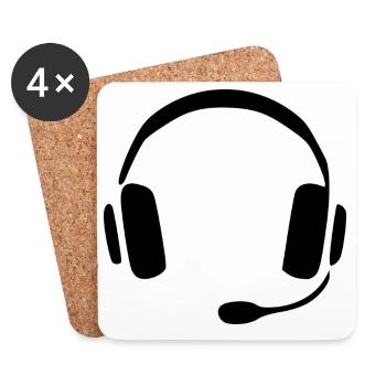Cadeau casque audio - Dessous de verre (lot de 4) - blanc - Devant