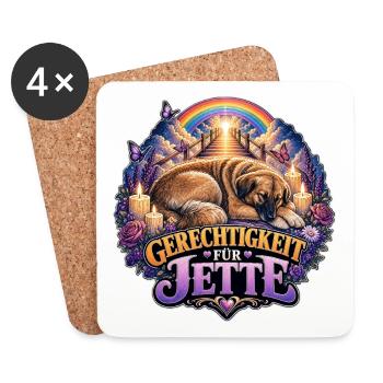 Gerechtigkeit für Jette Hundemotiv - Untersetzer (4er-Set) - Weiß - Vorne
