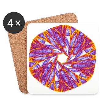 Glowing Star – Strange Attractor - Coasters (set of 4) - white - Front