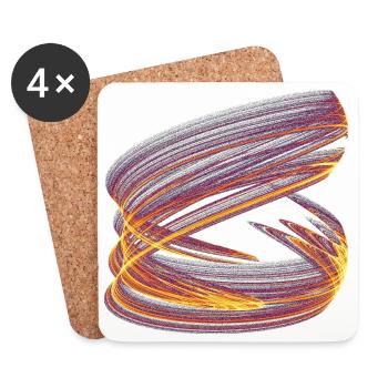 Vortex de Lumière du Chaos – Attracteur Étrange - Dessous de verre (lot de 4) - blanc - Devant