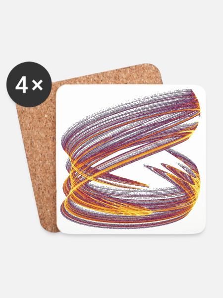 Light Vortex of Chaos – Strange Attractor - Coasters (set of 4) - white