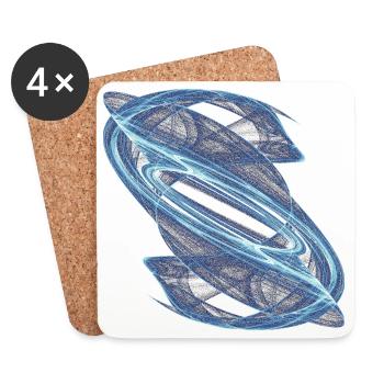 Crystal Streams – Attracteur étrange - Dessous de verre (lot de 4) - blanc - Devant