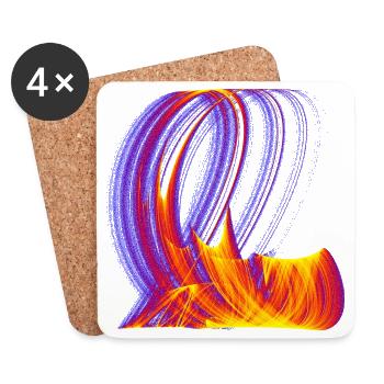 Ember Paths of Chaos – Strange Attractor - Coasters (set of 4) - white - Front