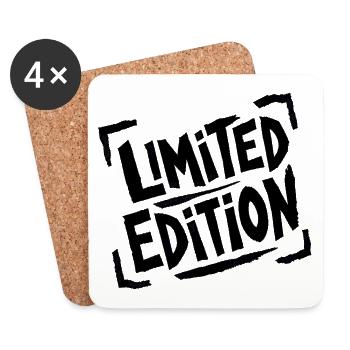 Limited Edition – Schwarzer Spruch & Statement - Untersetzer (4er-Set) - Weiß - Vorne