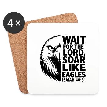 Soar Like Eagles Isaiah 40 Adler Bibelvers - Untersetzer (4er-Set) - Weiß - Vorne