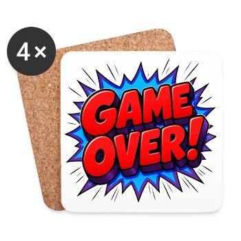 Comic Pop Art Game Over Statement  - Untersetzer (4er-Set) - Weiß - Vorne