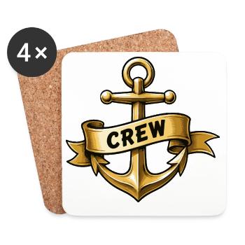 Anker Crew Banner Motiv - Untersetzer (4er-Set) - Weiß - Vorne