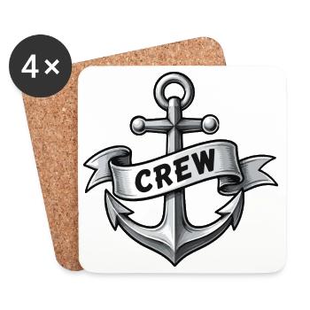 Küstenanker Crew Emblem - Untersetzer (4er-Set) - Weiß - Vorne