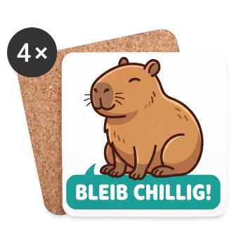 Bleib Chillig CapybaraBleib Chillig Capybara - Untersetzer (4er-Set) - Weiß - Vorne
