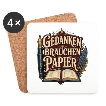 Gedanken Brauchen Papier - Untersetzer (4er-Set) - Weiß - Vorne