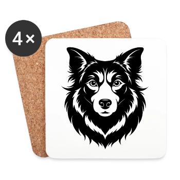 Australian Shepherd - Untersetzer (4er-Set) - Weiß - Vorne