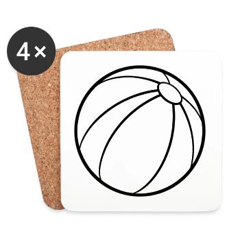 Beachball - Untersetzer (4er-Set) - Weiß - Vorne