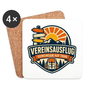 Vereinsausflug Logo – Gemeinsame Tour - Untersetzer (4er-Set) - Weiß - Vorne
