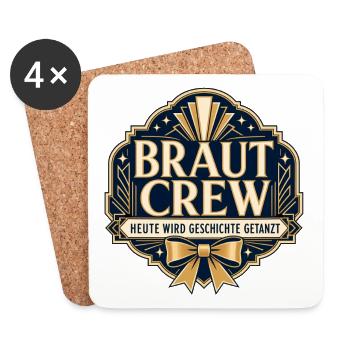 Braut Crew Hochzeitsedition - Untersetzer (4er-Set) - Weiß - Vorne