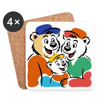 Bear family - Coasters (set of 4) - white - Front