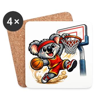 Süßer Koala mit Slam Dunk - Untersetzer (4er-Set) - Weiß - Vorne