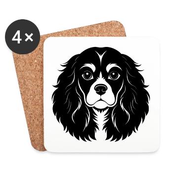 Kavallerier King Charles Spaniel - Untersetzer (4er-Set) - Weiß - Vorne