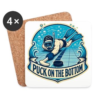 PUCK ON THE BOTTOM - Untersetzer (4er-Set) - Weiß - Vorne