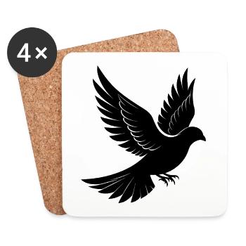 Fliegende Taube - Untersetzer (4er-Set) - Weiß - Vorne