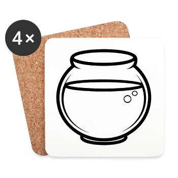 Fischglas - Untersetzer (4er-Set) - Weiß - Vorne