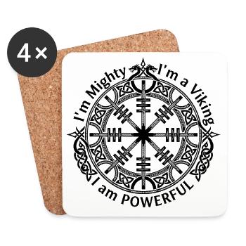 Runic Helm of Awe - I am Powerful - Coasters (set of 4) - white - Front