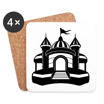 Inflatable Bounce House - Coasters (set of 4) - white - Front