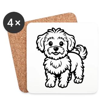 Maltipoo - Coasters (set of 4) - white - Front