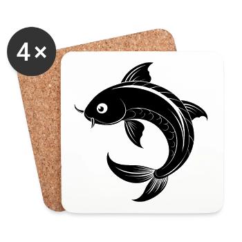 Koi-Fisch - Untersetzer (4er-Set) - Weiß - Vorne