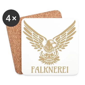 Falknerei Falke Adler Falkner Falknerin - Untersetzer (4er-Set) - Weiß - Vorne