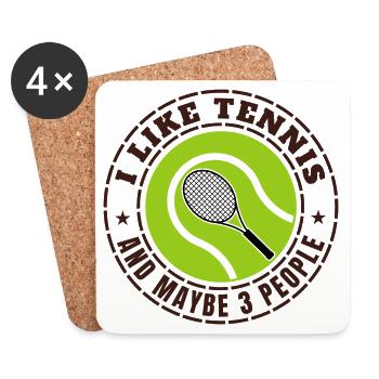 ICH MAG TENNIS UND VIELLEICHT DREI LEUTE - Untersetzer (4er-Set) - Weiß - Vorne