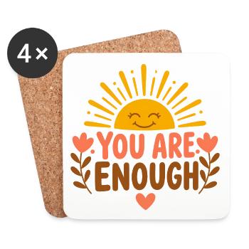You Are Enough – Selbstwert Affirmation Sonne - Untersetzer (4er-Set) - Weiß - Vorne