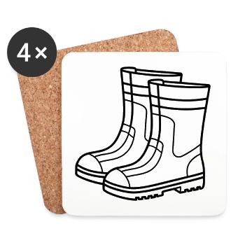 Rain boots - Coasters (set of 4) - white - Front