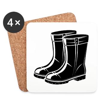 Rain boots - Coasters (set of 4) - white - Front