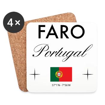 Faro Portugal coordonne un souvenir de voyage - Dessous de verre (lot de 4) - blanc - Devant
