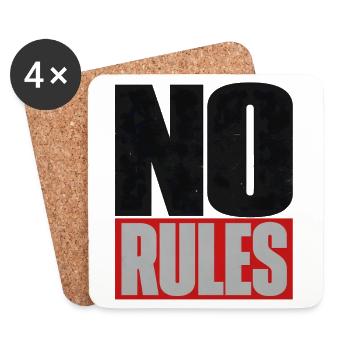 No Rules – Brutalist Typography Statement - Coasters (set of 4) - white - Front