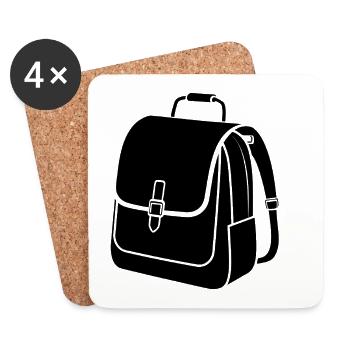 School Bag - Coasters (set of 4) - white - Front