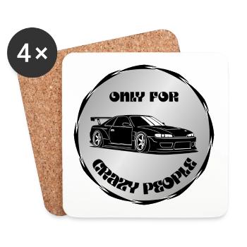 Only for Crazy Car People - Coasters (set of 4) - white - Front